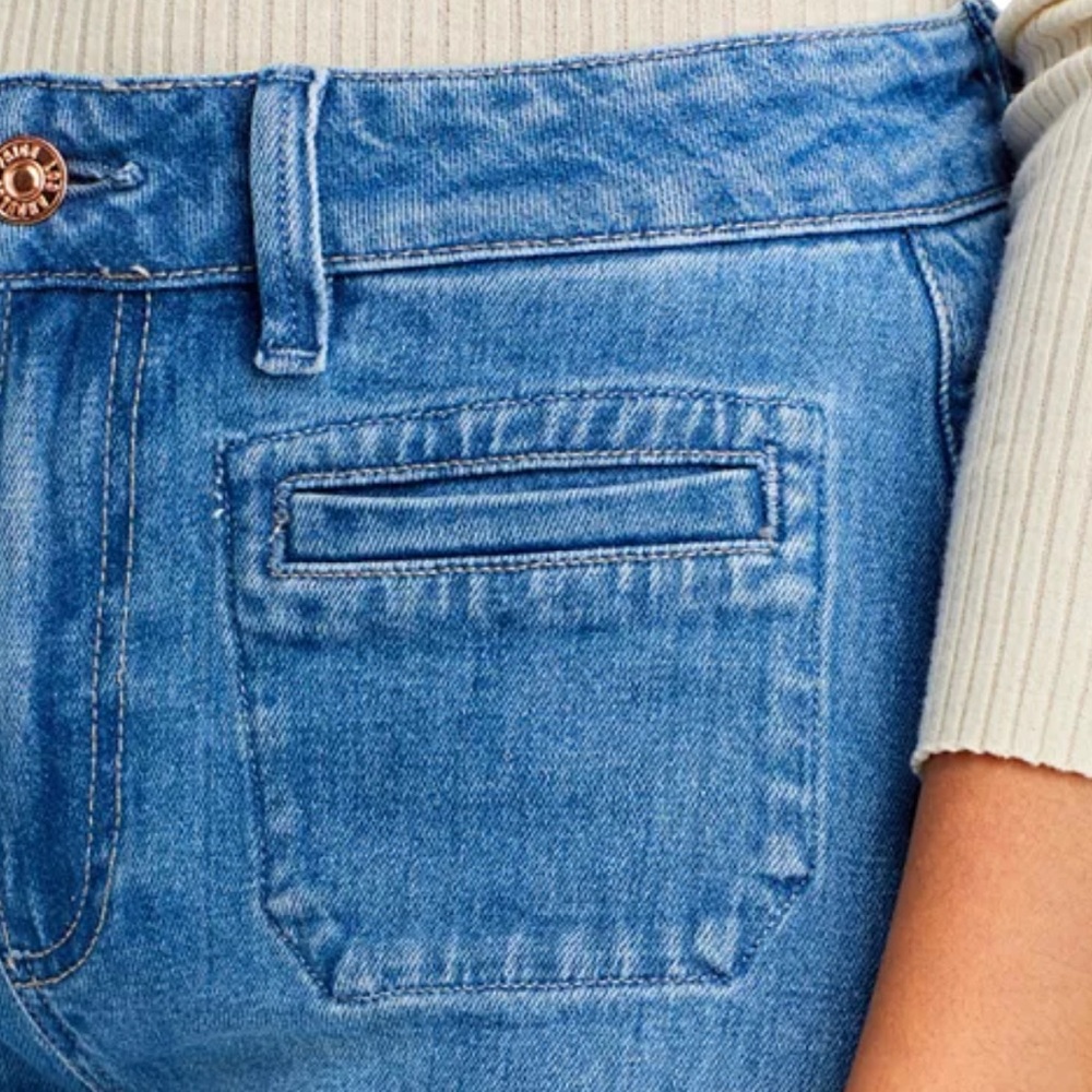 PAIGE Nellie Patch Pocket High Rise Straight Leg Jeans in Adley worn once - Picture 2 of 3
